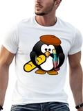 Wine Lover Penguin Black T-Shirt