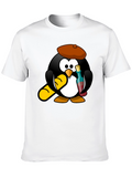 Wine Lover Penguin Black T-Shirt