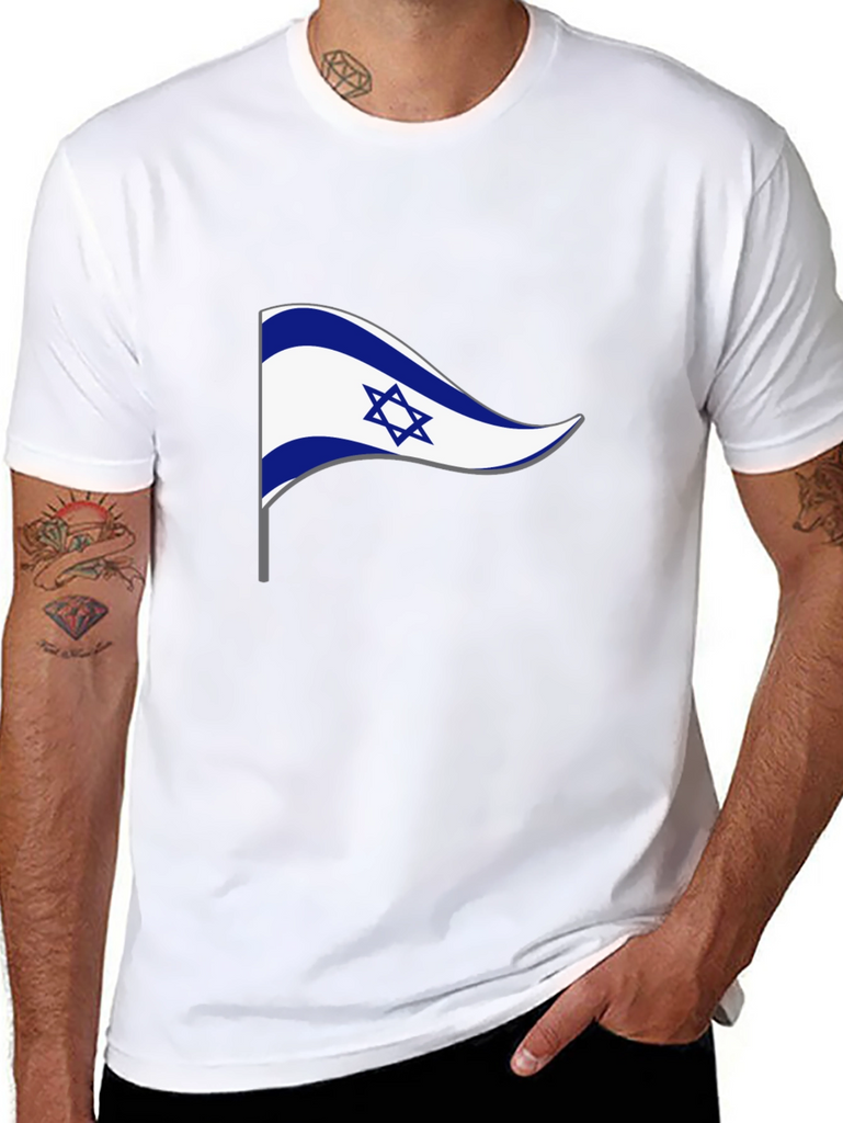 Israel Flag Pennant Graphic T-Shirt - Black