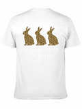Hanging With My Peeps Easter Bunny Leopard Print T-Shirt