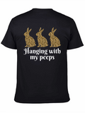Hanging With My Peeps Easter Bunny Leopard Print T-Shirt