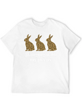 Hanging With My Peeps Easter Bunny Leopard Print T-Shirt