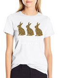 Hanging With My Peeps Easter Bunny Leopard Print T-Shirt