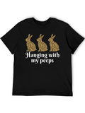 Hanging With My Peeps Easter Bunny Leopard Print T-Shirt