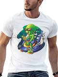 Alien Sipping Juice on Spaceship T-Shirt