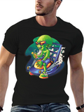 Alien Sipping Juice on Spaceship T-Shirt