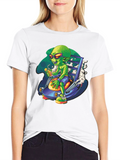 Alien Sipping Juice on Spaceship T-Shirt