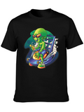 Alien Sipping Juice on Spaceship T-Shirt