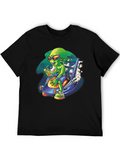 Alien Sipping Juice on Spaceship T-Shirt