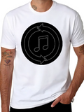 Music Note Recycle Graphic Black T-Shirt