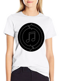 Music Note Recycle Graphic Black T-Shirt