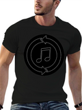 Music Note Recycle Graphic Black T-Shirt