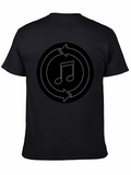Music Note Recycle Graphic Black T-Shirt