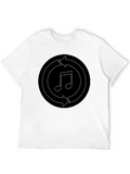 Music Note Recycle Graphic Black T-Shirt