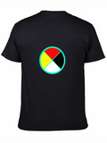 Symbolic Circle Graphic Tee - Modern Black Shirt