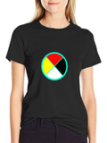 Symbolic Circle Graphic Tee - Modern Black Shirt
