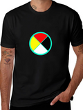 Symbolic Circle Graphic Tee - Modern Black Shirt