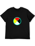 Symbolic Circle Graphic Tee - Modern Black Shirt