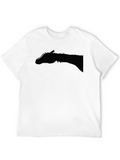 Black Horse Silhouette Graphic T-Shirt