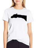 Black Horse Silhouette Graphic T-Shirt