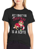 Christmas Sloth Graphic T-Shirt