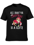 Christmas Sloth Graphic T-Shirt