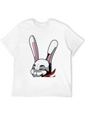 Cartoon Rabbit T-Shirt - Stylish Black Tee