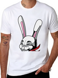 Cartoon Rabbit T-Shirt - Stylish Black Tee