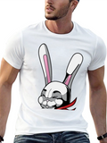 Cartoon Rabbit T-Shirt - Stylish Black Tee