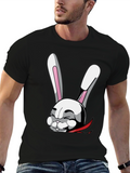 Cartoon Rabbit T-Shirt - Stylish Black Tee