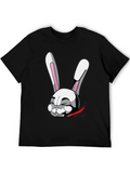 Cartoon Rabbit T-Shirt - Stylish Black Tee