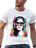 Vibrant Pop Art Headphones T-Shirt