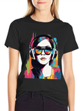 Vibrant Pop Art Headphones T-Shirt