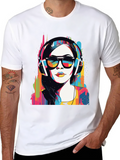 Vibrant Pop Art Headphones T-Shirt