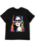 Vibrant Pop Art Headphones T-Shirt