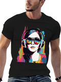 Vibrant Pop Art Headphones T-Shirt