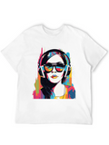 Vibrant Pop Art Headphones T-Shirt