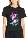 Axolotl Water Puppy Black T-Shirt