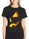 Halloween Pumpkin Face Graphic Tee