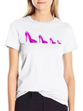 Geometric Heels Graphic Tee - Modern Style