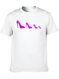 Geometric Heels Graphic Tee - Modern Style