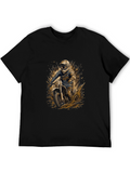 Dirt Bike Rider Graphic Tee - Black Cotton T-Shirt