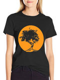 Black Tree Silhouette Tee - Graphic Print