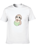 Sloth Drinking Coconut T-Shirt