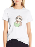 Sloth Drinking Coconut T-Shirt