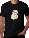 Sloth Drinking Coconut T-Shirt