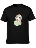 Sloth Drinking Coconut T-Shirt