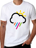 Cloud & Sun Graphic Black T-Shirt