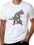 Cat on Exercise Bike Graphic Tee