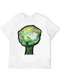 Unique Tree Graphic Black T-Shirt